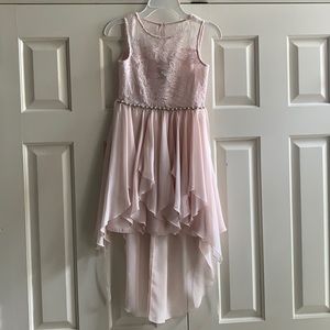 Girls Rare Edition Pink Hi-lo Dress - Size 7